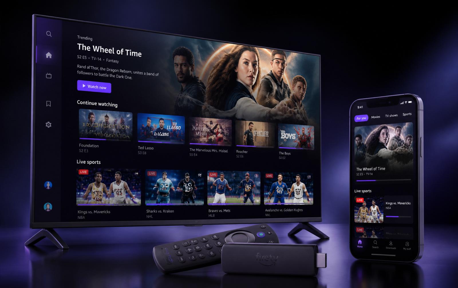Voco TV running on Smart TV, Fire Stick and smartphone